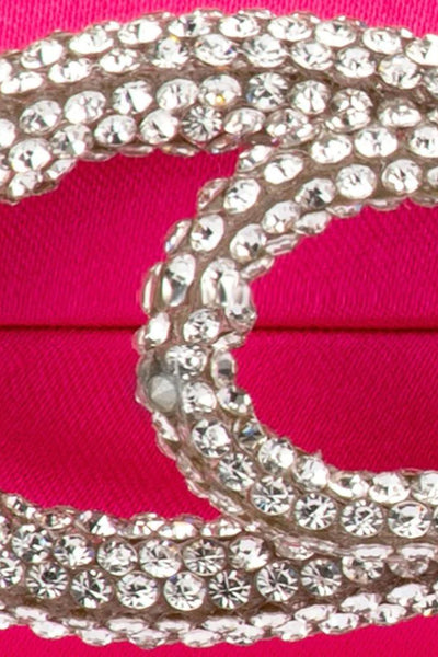 Ada Crystal Bow Clutch - Fuchsia Pink