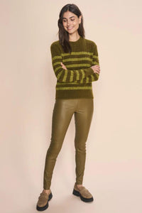 Lucia Stretch Leather Leggings - Fir Green