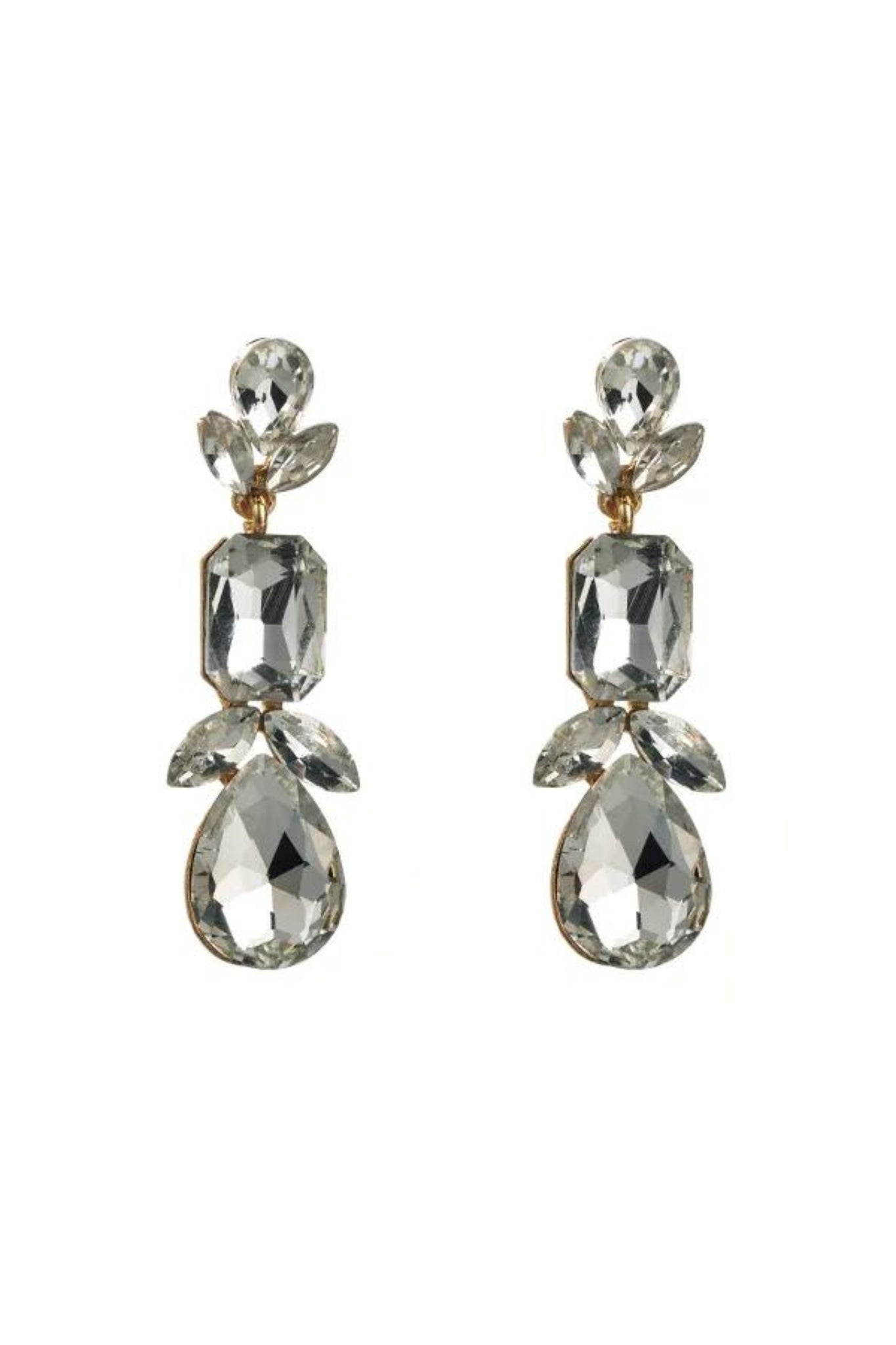 Tabatha Crystal Drop Event Earrings - Clear