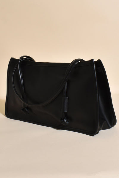 Tabitha Knot Detail Smooth Tote - Black