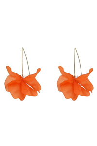 Veruca Acrylic Petal Flower Earrings - Coral