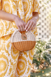 Bubble Structured Weave Lunch Bag - Natural