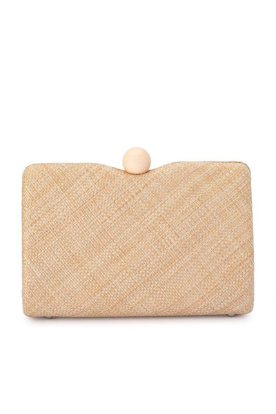 Cece Straw Weave Box Bag - Natural