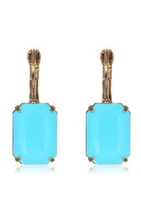 Clare Crystal Drop Earring - Opaque Aqua