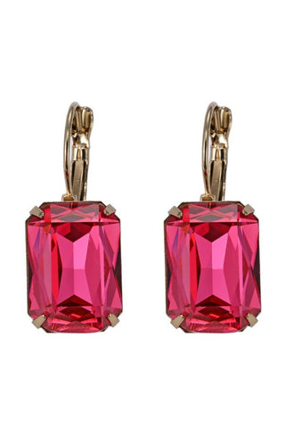 Clare Crystal Drop Earring - Sheer Red