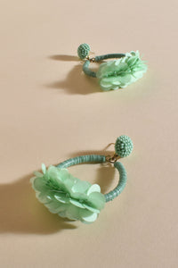 Claudia Sequin Ring Drop Earrings - Mint