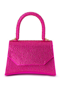 Kimmi Hotfix Top Handle Bag - Fuchsia Pink
