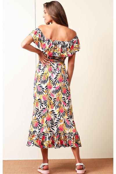 Buy Sacha Drake Point Lookout Off the Shoulder Midi Dress. Summer Print Dress Australia Online