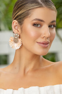 Sequin Date Night Event Earrings - Nude Gold
