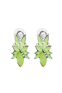 Phoebe Crystal Stud Earrings - Lime